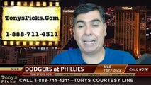 MLB Odds Philadelphia Phillies vs. LA Dodgers Pick Prediction Preview 5-25-2014