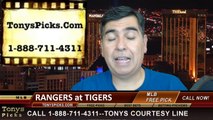 MLB Pick Prediction Detroit Tigers vs. Texas Rangers Odds Preview 5-25-2014