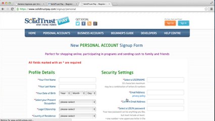 Como crear una cuenta en Solid trust pay
