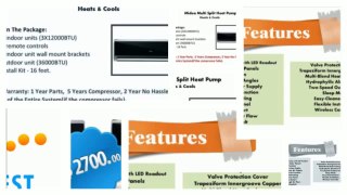 3 Room 3x12000btu Tri Zone Mini Split Heat Pump.