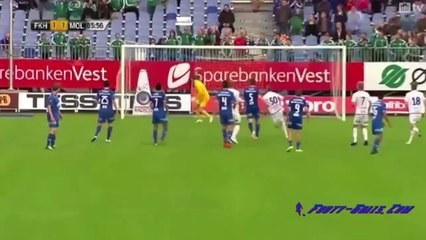 Alexander Stolas FK Haugesund scores amazing 40-yard free-kick v Molde