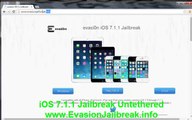 ios 7.1.1 jailbreak Untethered With Evasion by Evad3rs iPhone 5 5s 4 iPod 4th gen iPad 4 3