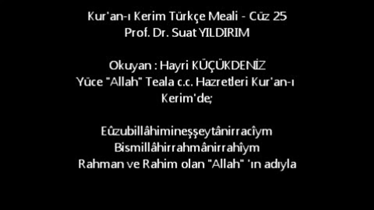 Kur-an-ı Kerim Türkçe Meali - Cüz 25