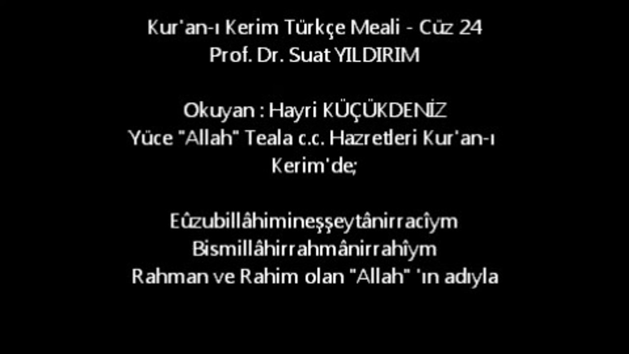 Kur-an-ı Kerim Türkçe Meali - Cüz 24