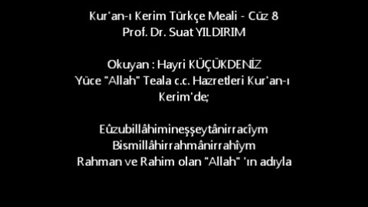 Kur'an-ı Kerim Türkçe Meali - Cüz 8