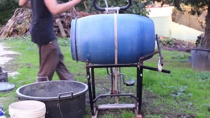 Homemade ecologic cement mixer to make seed balls
