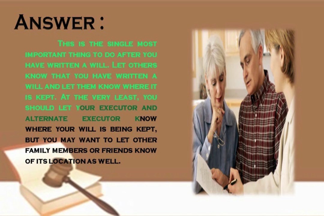 Calgary Legal Wills FAQ - What to do After Writing a Will