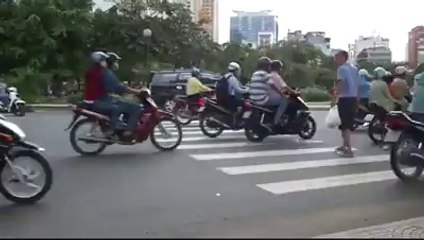 road crossing in Vietnam very interesting.