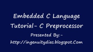 C Preprocessor - Embedded C Programming Language Tutorial
