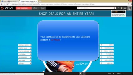 Zovi: Earn cashback and get exclusive coupons while shopping at zovi.com through Cashkaro.com