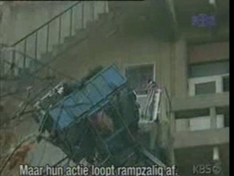 Chute d'une echelle de Pompier