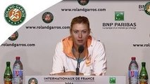 Press conference Maria Sharapova French Open 1st Round