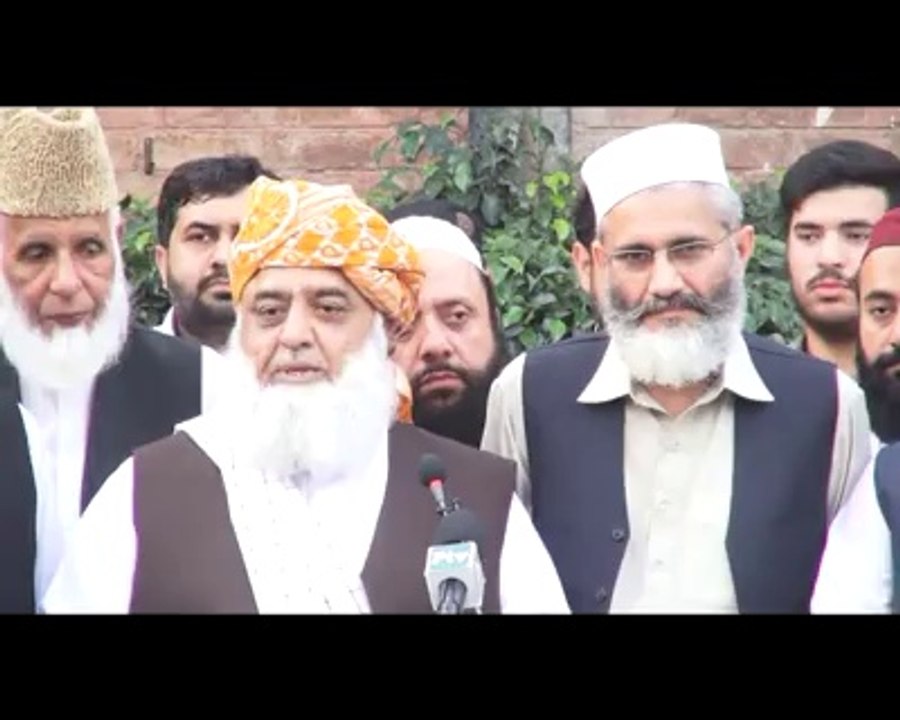 مولانا فضل الرحمن کی سراج الحق سے ملاقات کے بعد میڈیا