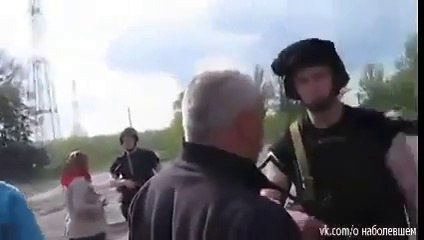Locals refusing ukroarmy column to enter to their village