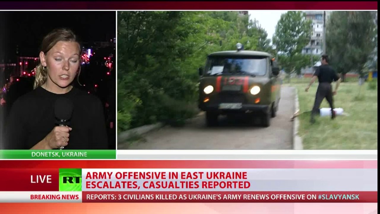 Ukrainian army grenade hits truck carrying wounded in Donetsk