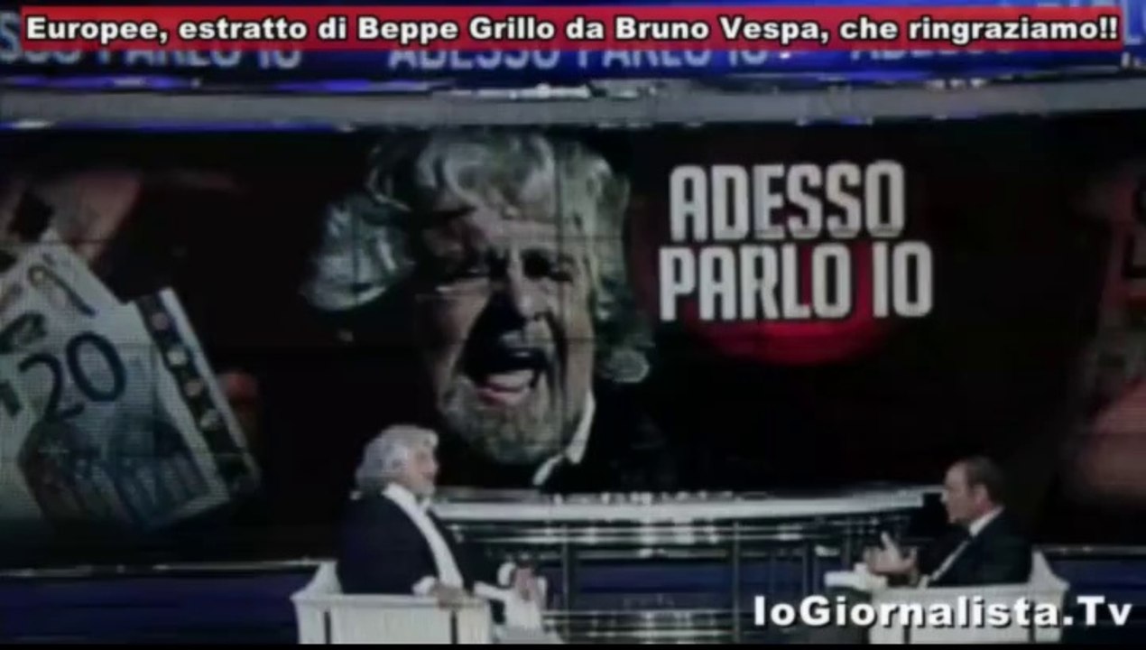 Beppe Grillo da Vespa elezioni 2014