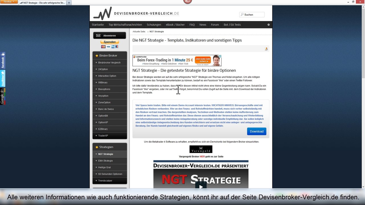 Folge 001 60 sekunden optionen strategie sowie ausgiebiger test