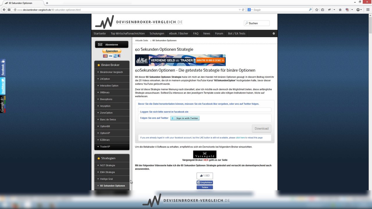 Folge 004 60 Sekunden Optionen Strategie - Die erste Handelssession