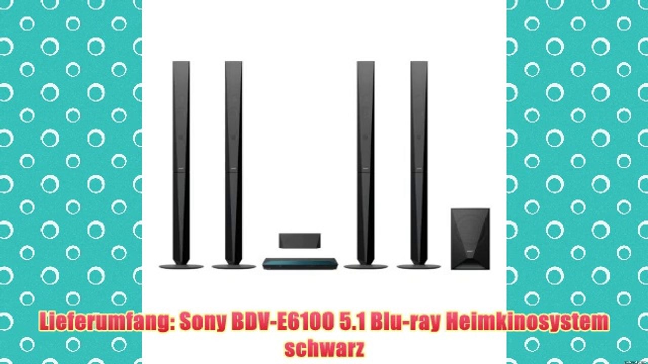 Sony BDV-E6100 5.1 Blu-ray Heimkinosystem (1000 Watt 3D W-LAN Bluetooth NFC) schwarz