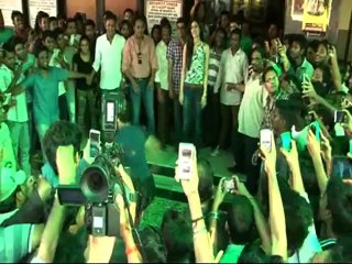 Tiger shows off acrobatics outside film theatre