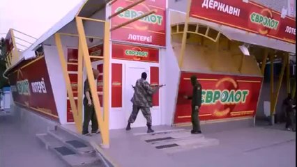 A terrorist Battalion Vostok cell destroying a fast food store -  Why??