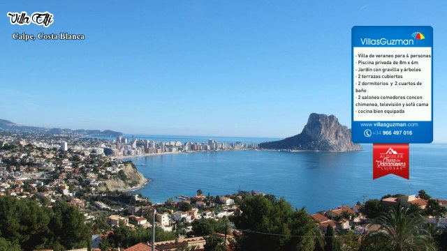 Alquiler villas, Calpe, Costa Blanca, villa Maryvilla