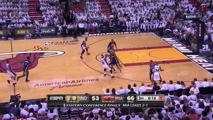 LeBron James Off Balance 3 Pointer Pacers vs Heat Game 4 - NBA Playoffs 2014