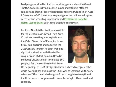 GTA Rockstar Fan | Leslie Benzies | GTA V Starting a Masterpiece