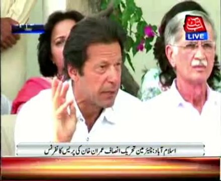 Islamabad: Chairman PTI Imran Khan addresses a press conference