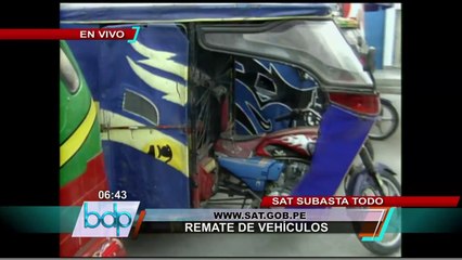 Servicio de Administración Tributaria subasta hoy vehículos desde 279 soles
