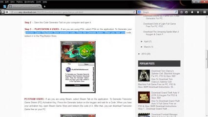 Free Transistor Game Redeem Code Download [Steam+PS4]
