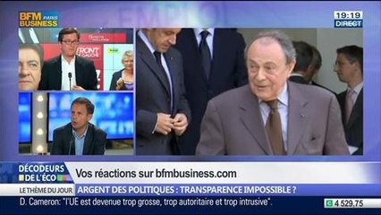 Argent des politiques: est-ce que la transparence est impossible ?, dans Les Décodeurs de l'éco - 27/05 1/5