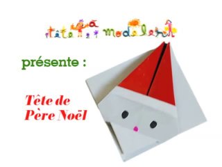 Tête de Père Noël en origami