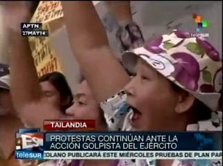 Continúan protestas contra golpe militar en Tailandia
