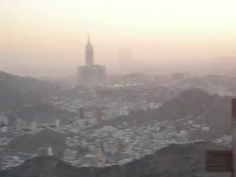 Ghar e Hira & far away Makkah Tower غارِ حِراور دُور مَکّہ ٹاور