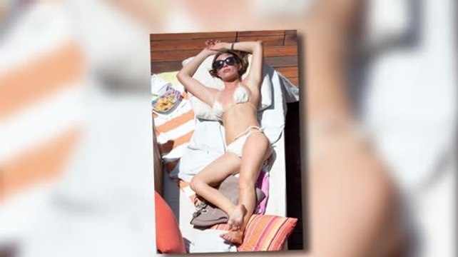 Abbey Clancy Strips Down to a White Bikini