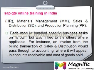Online Knowledge Product SAP GTS 7.0  SAP Training and certification