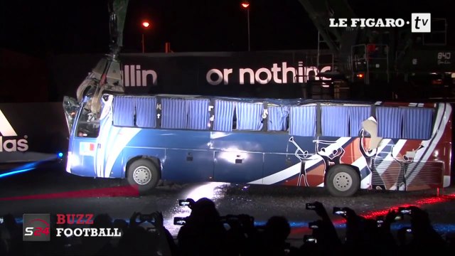 France soccer team old bus destroyed by ADIDAS!