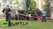 Hateful NATO nazis destroying for fun in Donetsk