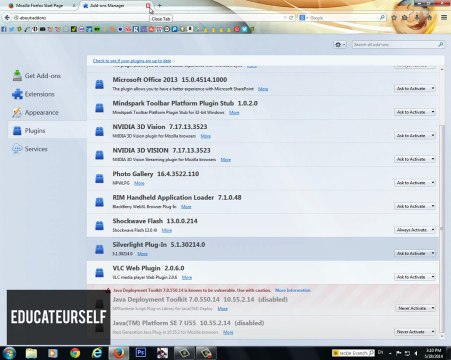 How to Disable Plugin in Mozilla Firefox
