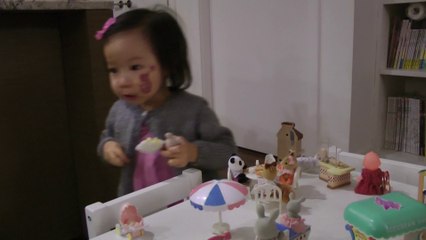 Girl And Sylvanian Families