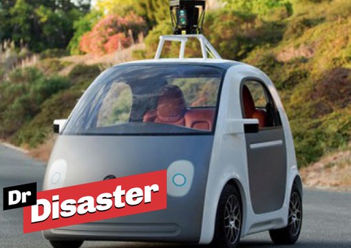 Une voiture sans pédales ni volant signée Google / Dr Disaster