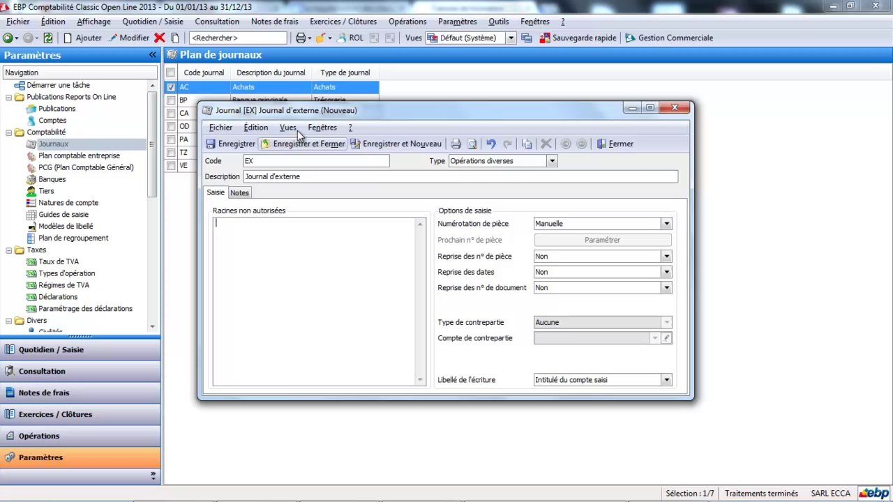 EBP COMPTA OPEN LINE : Les écritures de regularisation