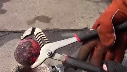 Red H0t Cannonball in Water-Ice!