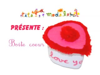 Boite en terre décorée de feutrine et autres éléments