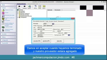 Crear un proveedor - MY BuSsiness POS