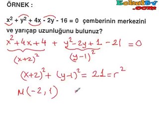 Çemberin Analitik İncelenmesi Konu Anlatımı Geometri Ekol Hoca izle