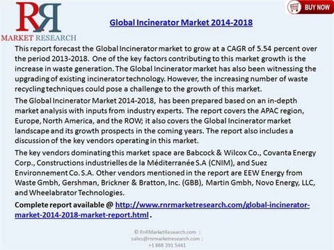 Analysis for Global Incinerator Market 2014-2018