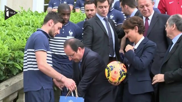 François Hollande en visite à Clairefontaine