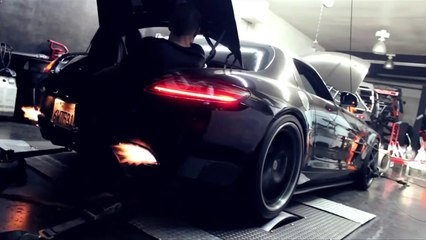 Twin-Turbo Mercedes AMG SLS - Amazing Dyno FIREBALL!